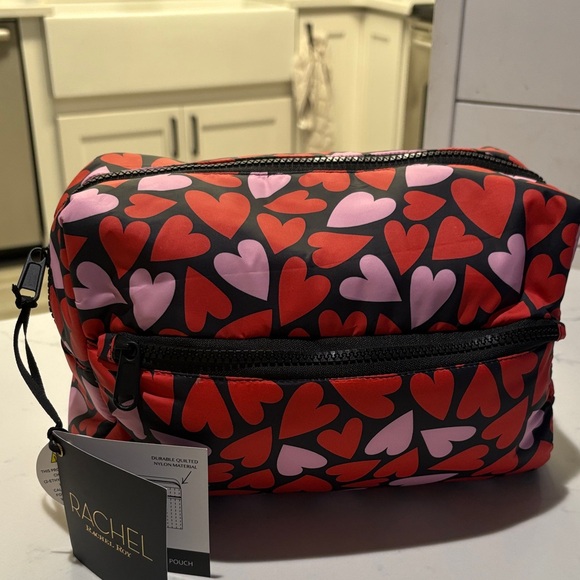 RACHEL Rachel Roy Red and Pink Heart Cosmetic Bag - Picture 5 of 6